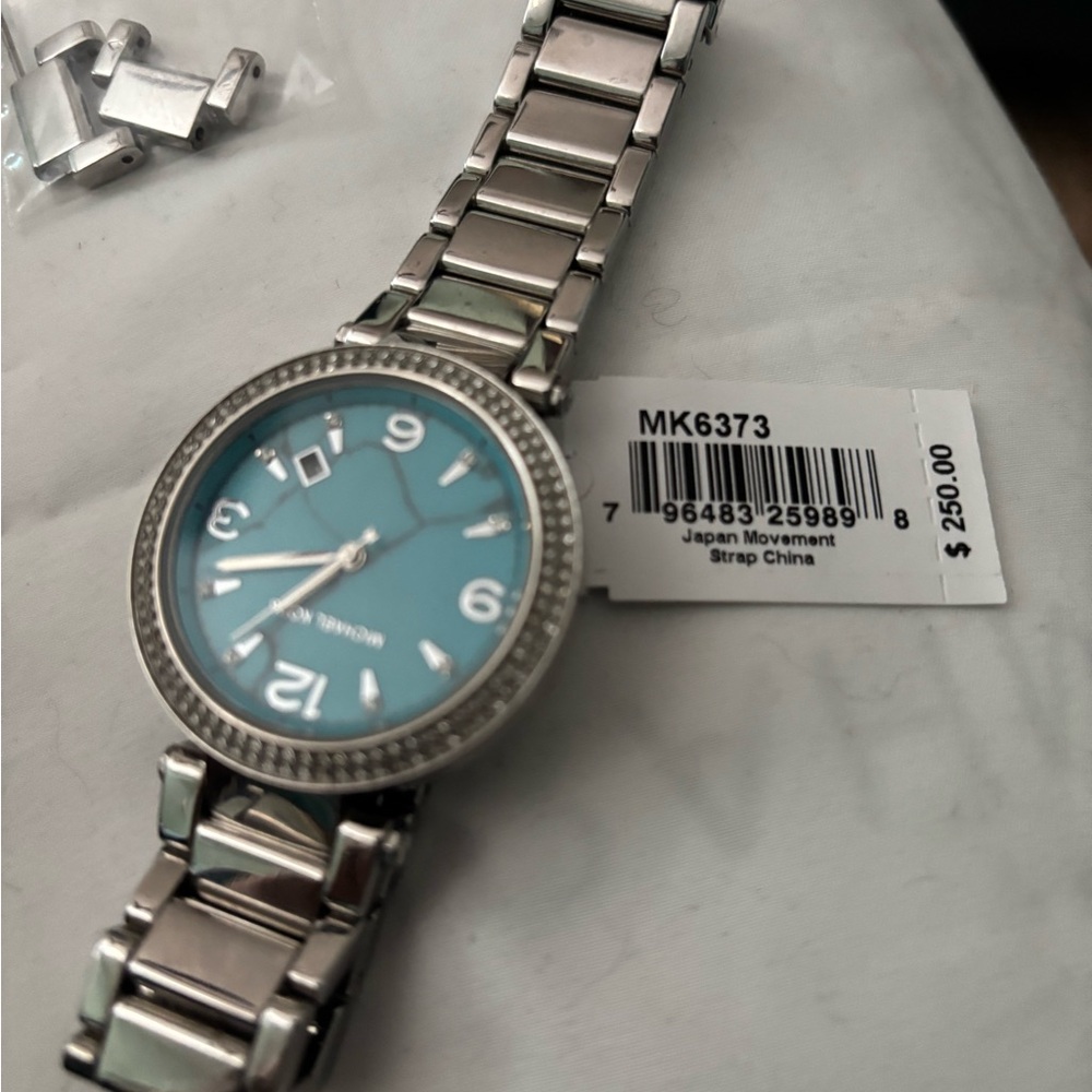 Michael Kors Silver and Blue Watch NWT